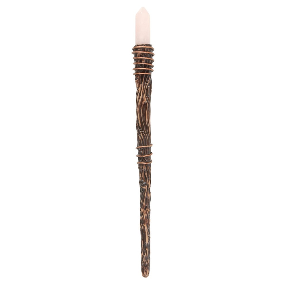 Something Different - Thin Romance Rose Quartz Crystal Wand - Multicolours